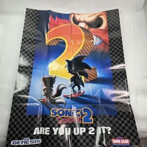 Sonic The Hedgehog 2 Sega Genesis Insert Poster From Batman Return Original 1992